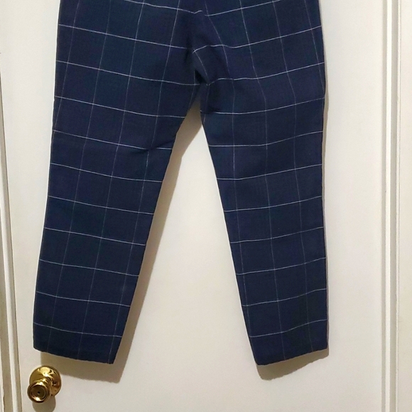 TOPMAN MEN'S NAVY CHECK DRAWSTRING Pull-up SKINNY PANTS SZ 32 X 30 - Nwt - Picture 6 of 10